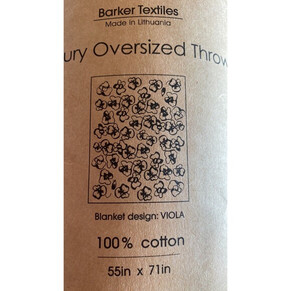 NEW Barker Textiles Yellow Luxury Oversized Throw Floral Print 55” x 71” - Picture 4 of 7